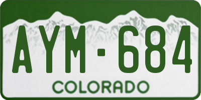 CO license plate AYM684