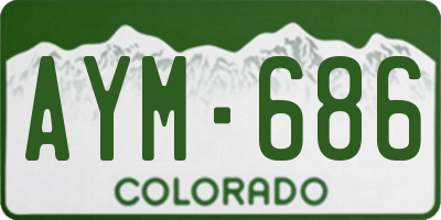 CO license plate AYM686