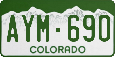 CO license plate AYM690