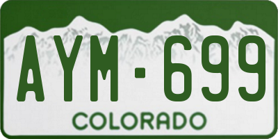 CO license plate AYM699