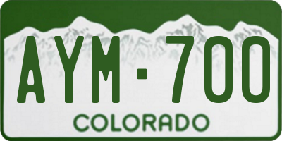 CO license plate AYM700