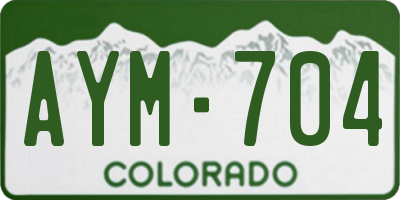 CO license plate AYM704