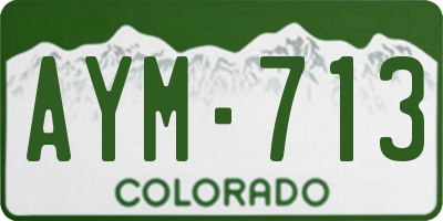 CO license plate AYM713