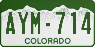 CO license plate AYM714