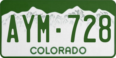 CO license plate AYM728