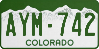CO license plate AYM742