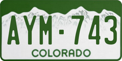 CO license plate AYM743