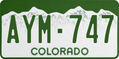 CO license plate AYM747