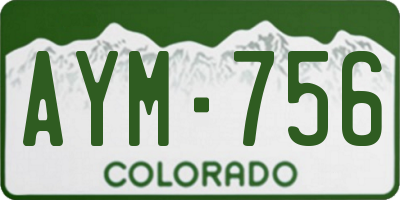 CO license plate AYM756
