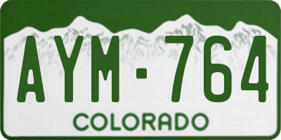 CO license plate AYM764