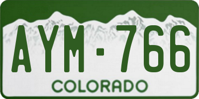 CO license plate AYM766
