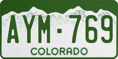 CO license plate AYM769