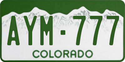 CO license plate AYM777