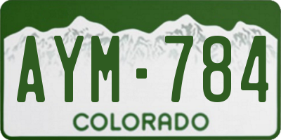 CO license plate AYM784
