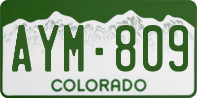 CO license plate AYM809