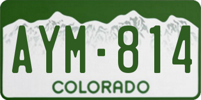 CO license plate AYM814