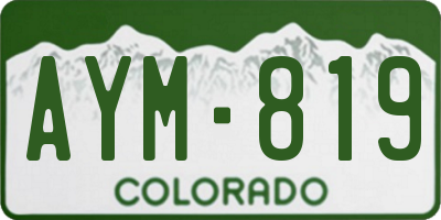 CO license plate AYM819