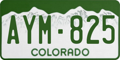 CO license plate AYM825