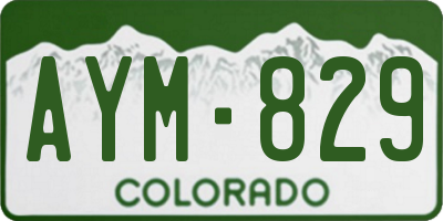 CO license plate AYM829