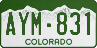 CO license plate AYM831