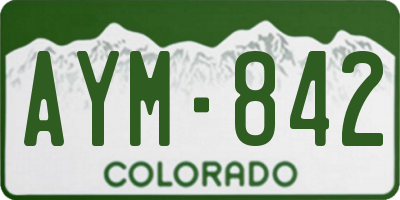 CO license plate AYM842