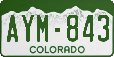 CO license plate AYM843