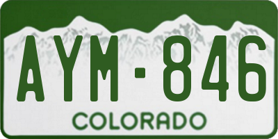 CO license plate AYM846