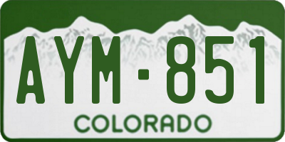 CO license plate AYM851