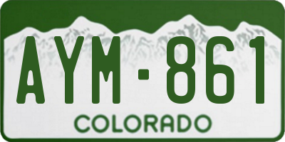 CO license plate AYM861