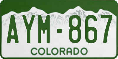 CO license plate AYM867
