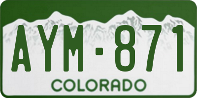 CO license plate AYM871