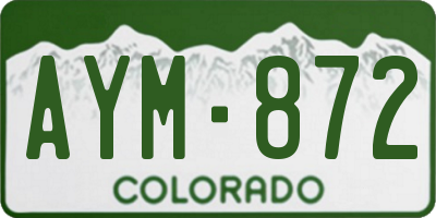 CO license plate AYM872