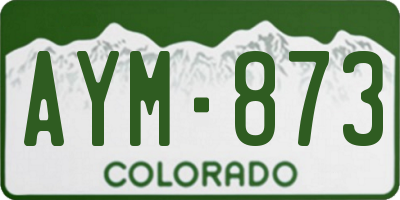 CO license plate AYM873