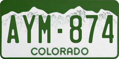 CO license plate AYM874