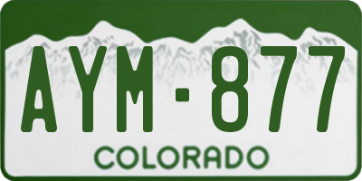 CO license plate AYM877