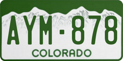 CO license plate AYM878