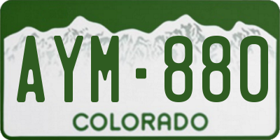 CO license plate AYM880