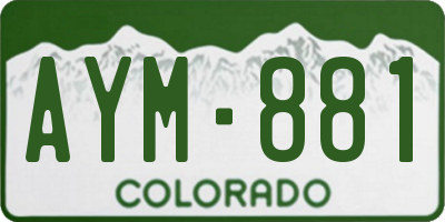 CO license plate AYM881