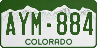 CO license plate AYM884