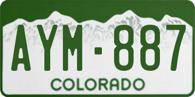 CO license plate AYM887