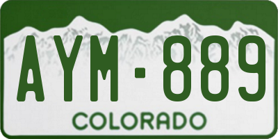 CO license plate AYM889