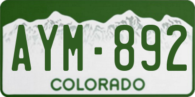 CO license plate AYM892