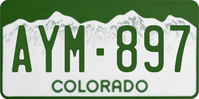 CO license plate AYM897