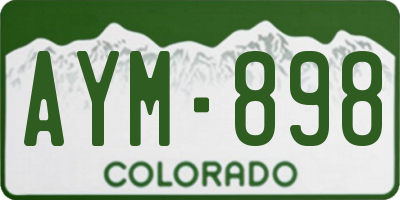 CO license plate AYM898