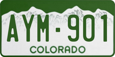 CO license plate AYM901