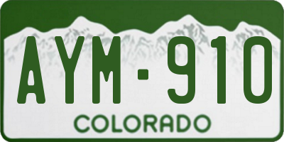 CO license plate AYM910