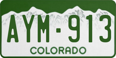 CO license plate AYM913