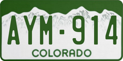 CO license plate AYM914