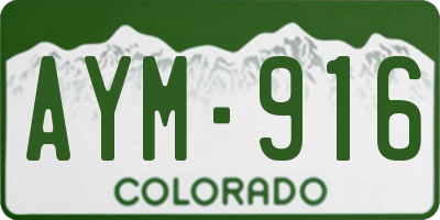 CO license plate AYM916