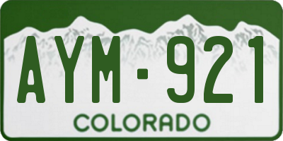 CO license plate AYM921